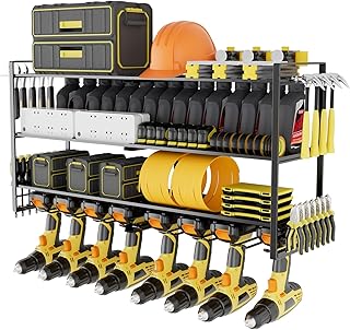 Wall Mount Power Tool Organizer with 4 Layers and 8 Slots