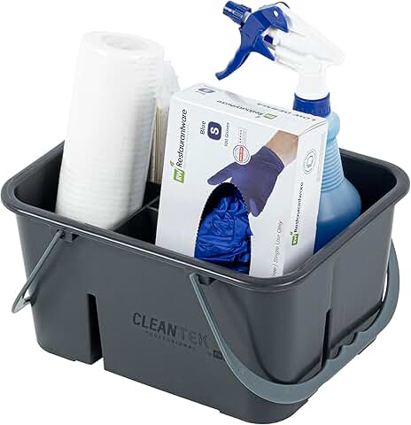 Professional Cleaning Caddy with Handle, 4 Compartments