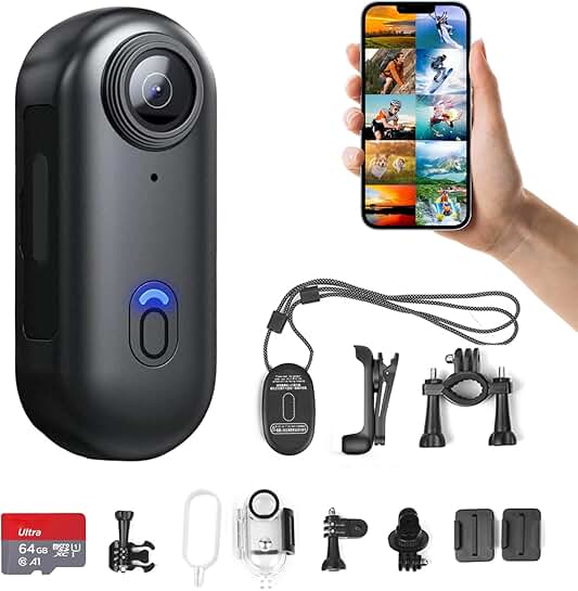 Small 4K Action Camera with 64GB Storage