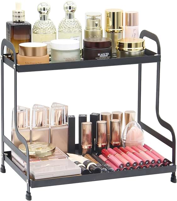 Two-Tier Metal Shelf for Bathroom and Kitchen Storage