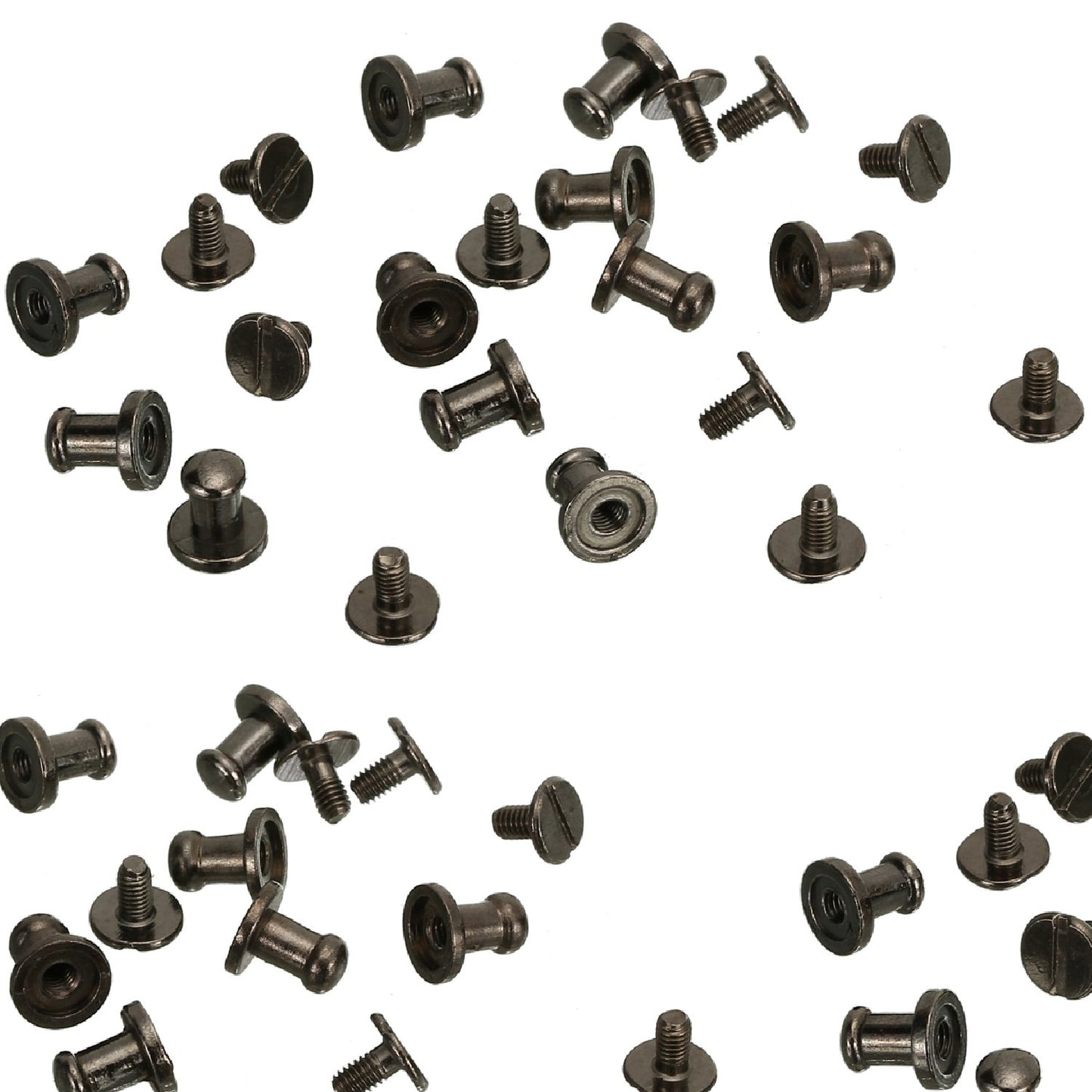 100 Sets Black Gunmetal Button Spike and Studs Kit