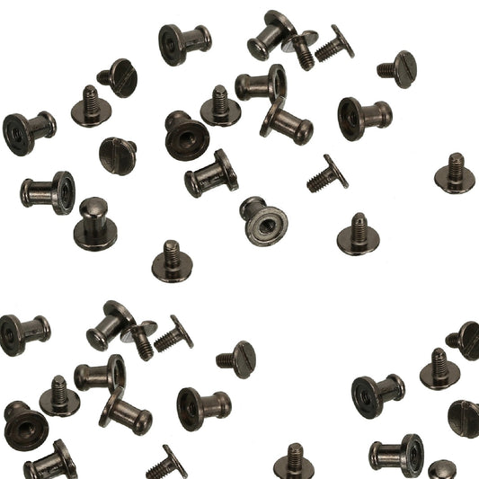 100 Sets Black Gunmetal Button Spike and Studs Kit