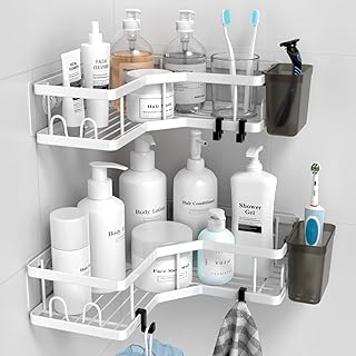 Corner Shower Caddy Organizer Shelf, 2 Pack