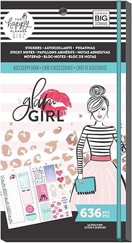 Glam Girl Scrapbooking Accessory Bundle with Sticky Notes and Stickers