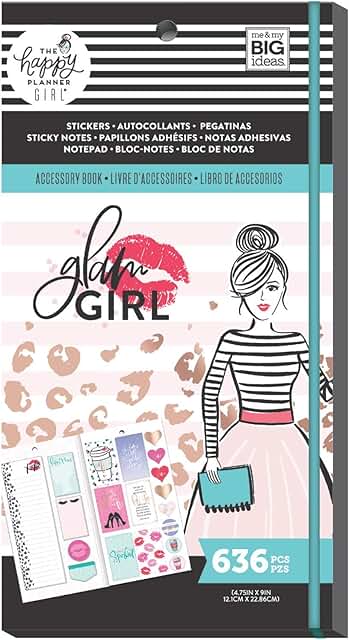 Glam Girl Scrapbooking Accessory Bundle with Sticky Notes and Stickers