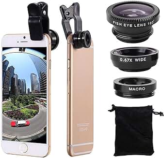 3-in-1 Phone Camera Lens Kit for Wide, Macro, Fisheye