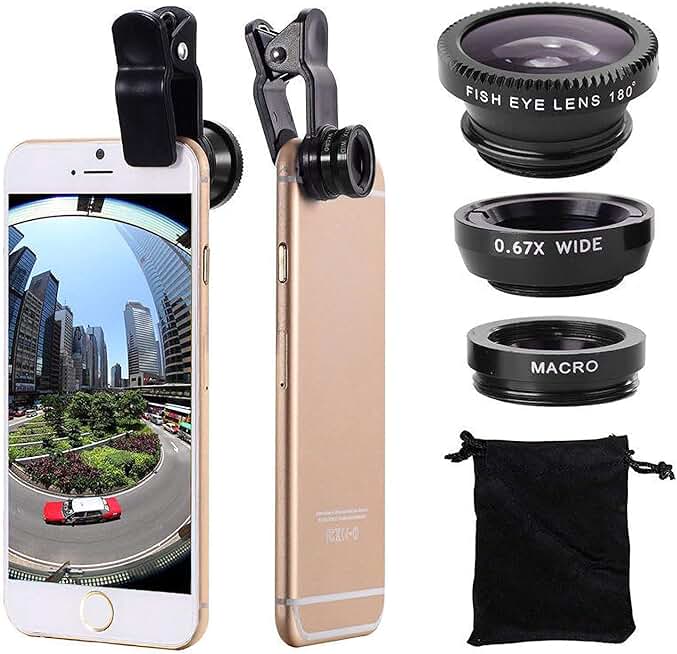 3-in-1 Phone Camera Lens Kit for Wide, Macro, Fisheye