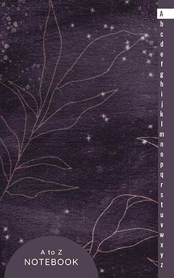 Alphabetical Notebook with A to Z Tabs and Dark Purple Cover