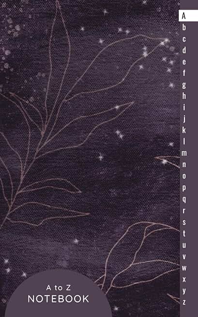 Alphabetical Notebook with A to Z Tabs and Dark Purple Cover