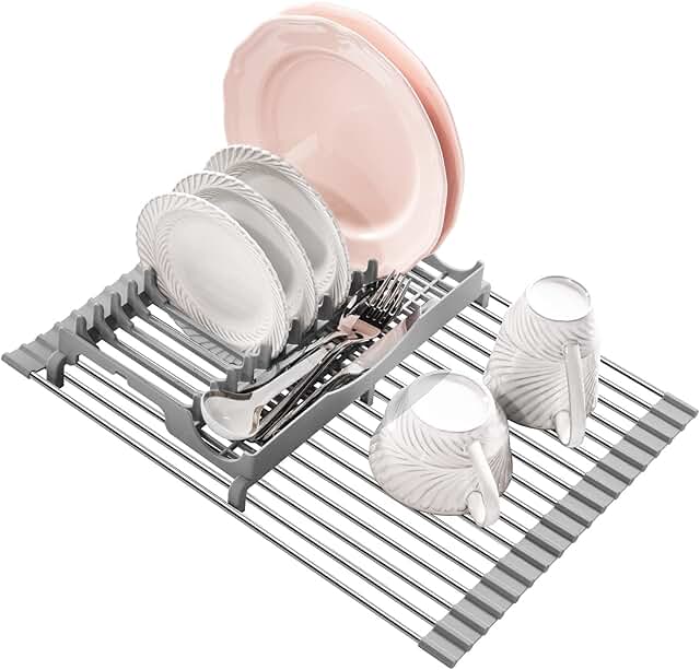 Foldable Stainless Steel Over Sink Dish Drying Rack