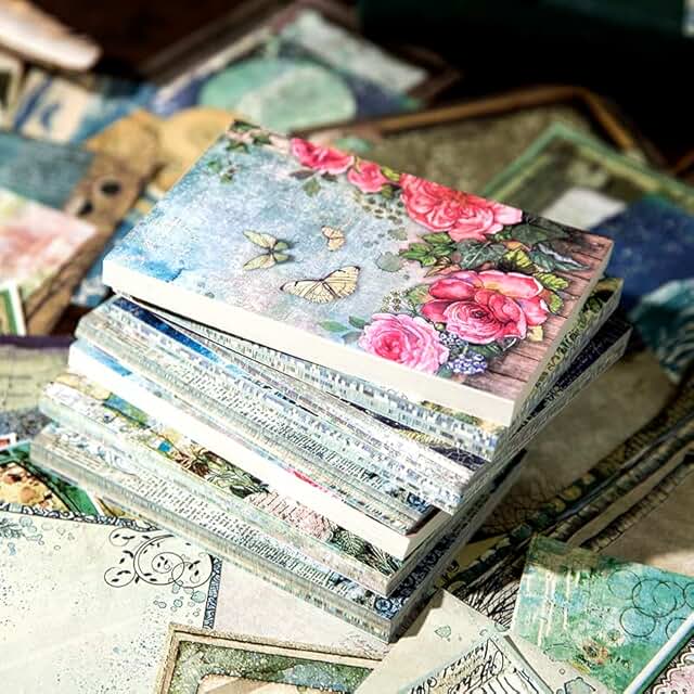 480pcs Vintage Scrapbook Paper for Journaling and Crafts