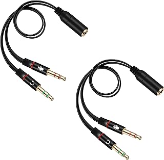 2 Pack 3.5mm Headphone Splitter for Computer