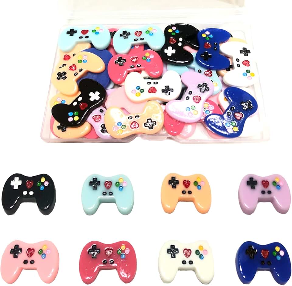 40 Gaming Controller Resin Charms for Crafts and Decor