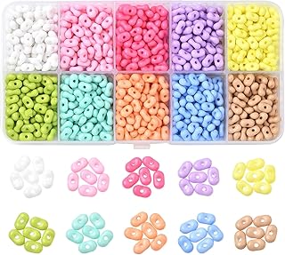 1000 pcs 10 Colors Peanut Acrylic Seed Beads for Jewelry Making