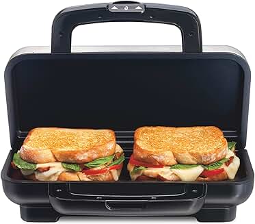 Deluxe Hot Sandwich Maker with Nonstick Plates