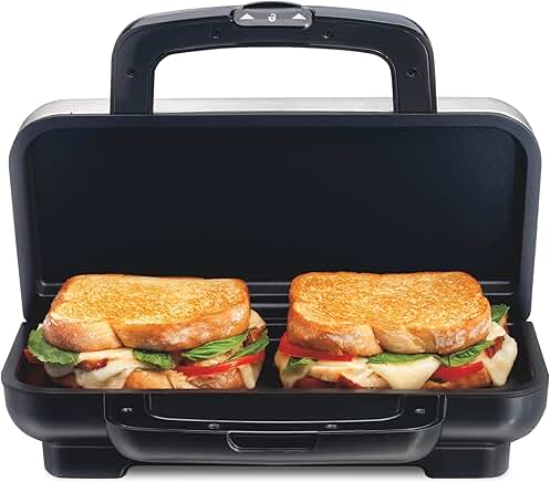 Deluxe Hot Sandwich Maker with Nonstick Plates