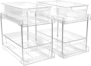 Two Clear 2-Tier Under Sink Organizers (2 Pack)