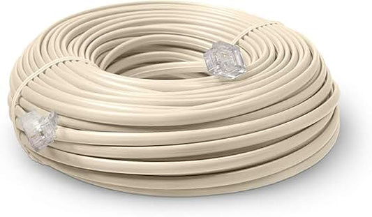 50 ft Ivory Landline Phone Extension Cord