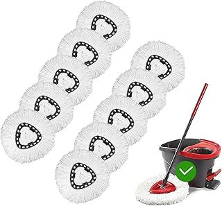 10 Pack Microfiber Spin Mop Replacement Heads