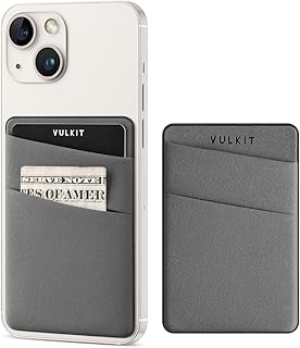 Slim elastic adhesive phone card holder in grey