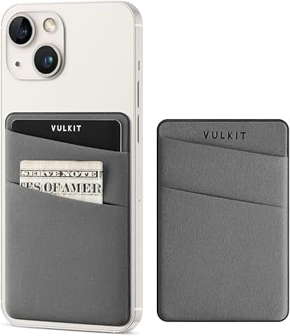 Slim elastic adhesive phone card holder in grey