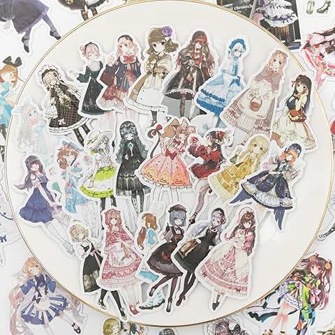 173-Piece Vintage Lolita Style Scrapbook Sticker Set
