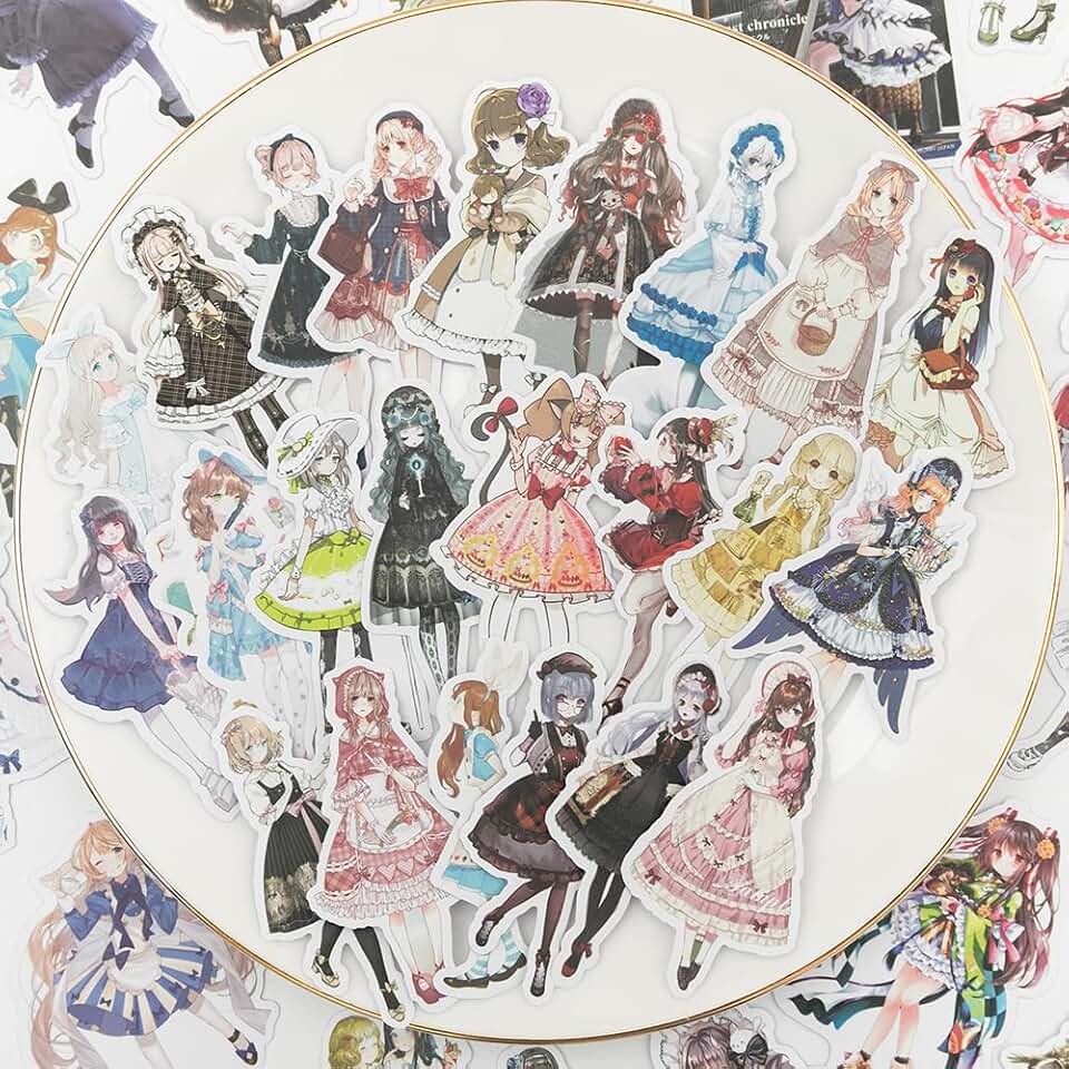 173-Piece Vintage Lolita Style Scrapbook Sticker Set