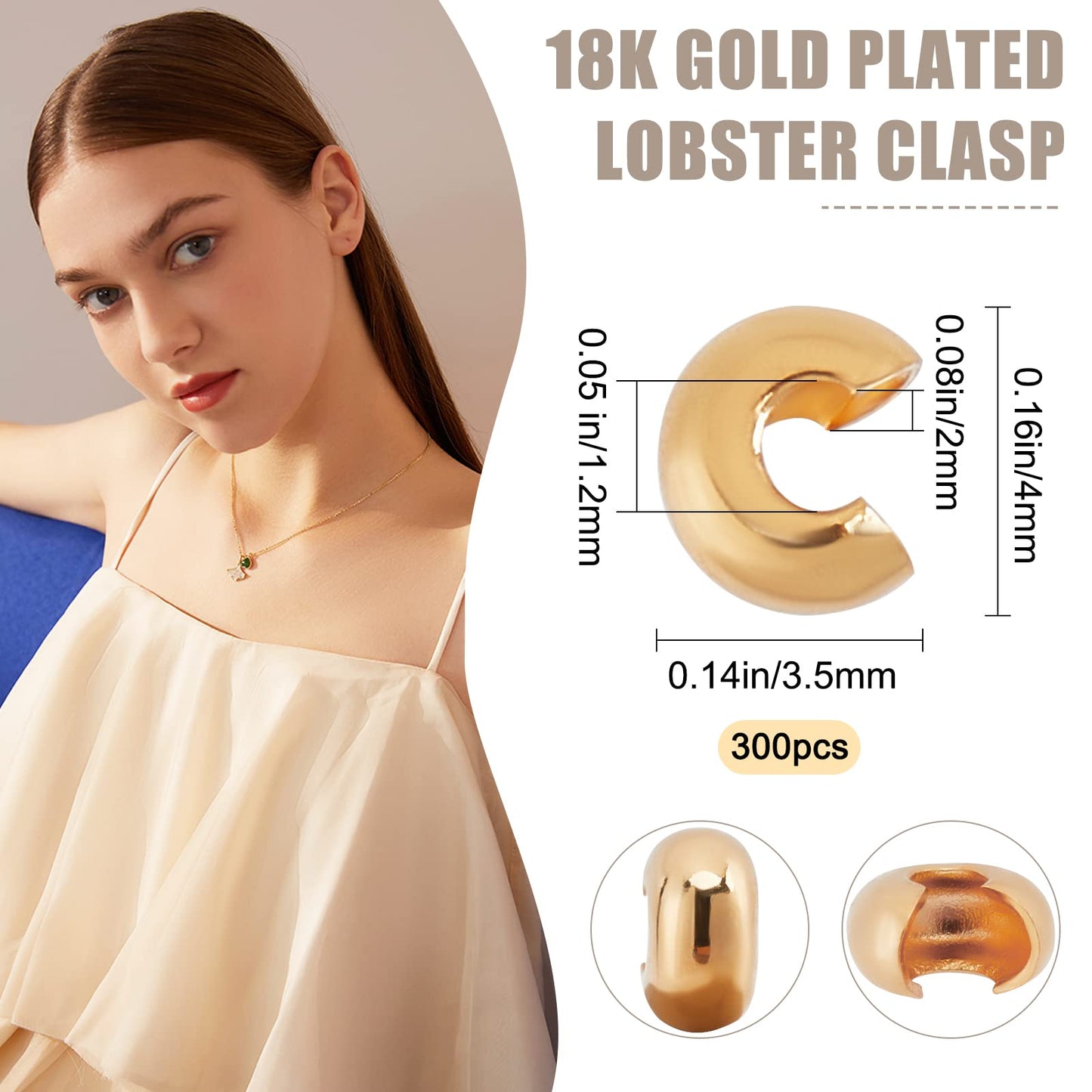 Gold Plated Crimp Bead Covers for Jewelry Making