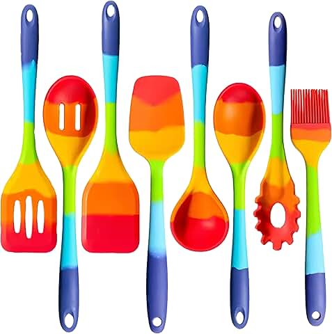 8-Piece Rainbow Silicone Cooking Utensil Set
