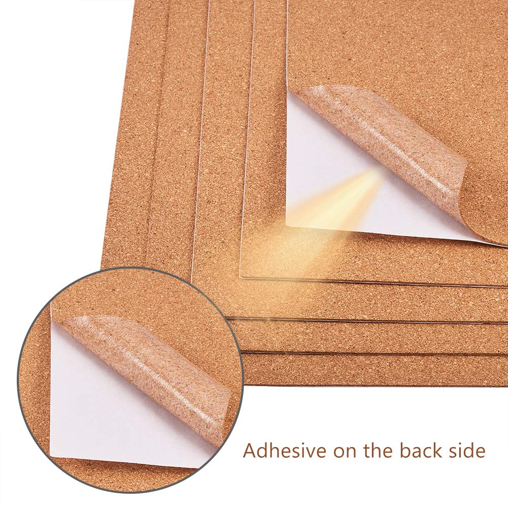10 Pack Self-Adhesive Cork Sheets 1mm Thick