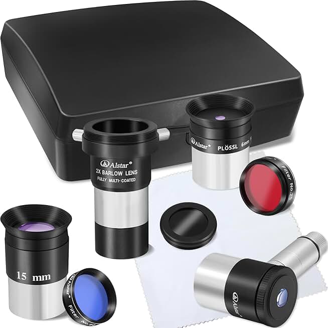 8-Piece Telescope Accessory Kit with Illuminated Eyepiece