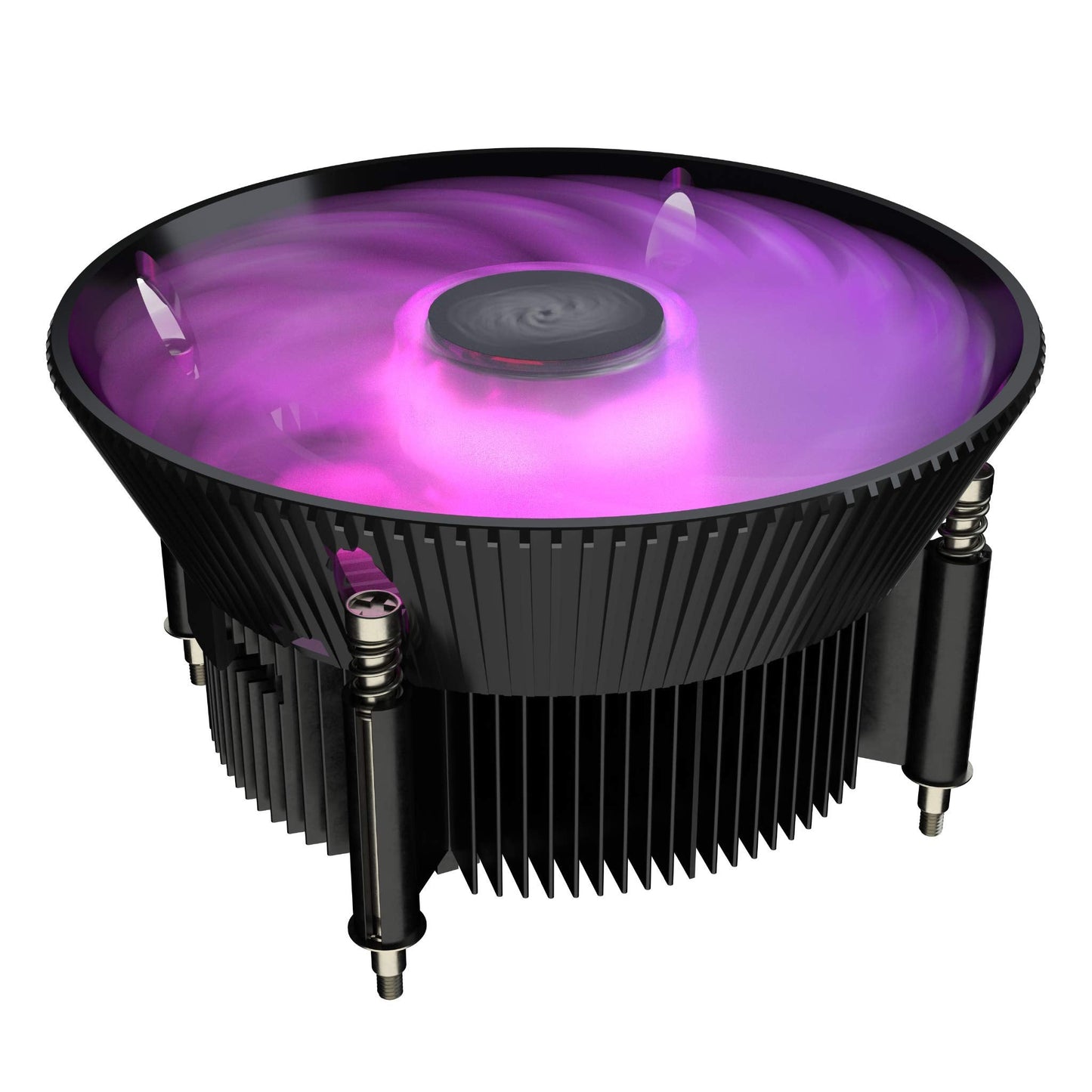 i71C RGB Intel Low-Profile CPU Air , Anodized Black Aluminum Fins, Copper Insert Base, MF120 RGB 4-Pin Lighting Fan for LGA1200/115X