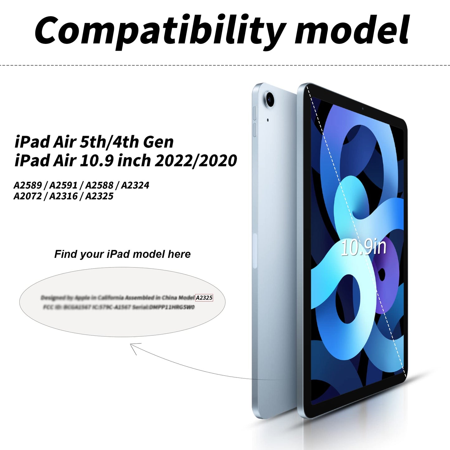 iPad Air 5th Generation 2022 / iPad Air 4th Generation 2020 10.9-inch Case with Pencil Holder, Slim Trifold Stand Case with Soft TPU Back Cover, Auto Sleep/Wake for iPad Air 5/4 Case, Gray