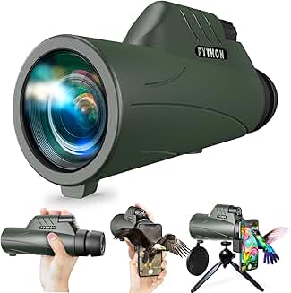 High Power 10x42mm Green Monocular with Tripod and Smartphone Adapter