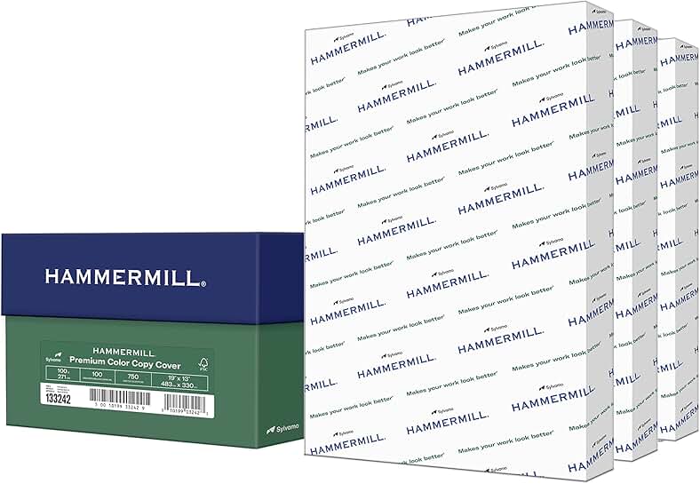 White 100 lb Cardstock, 19 x 13, 3 Pack