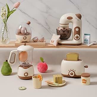 Wooden Kids Play Kitchen Set with Appliances and Accessories