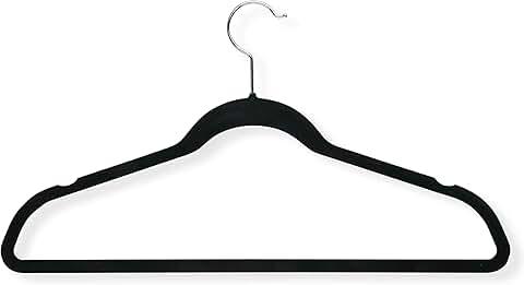 Black velvet non-slip hangers, 50-pack