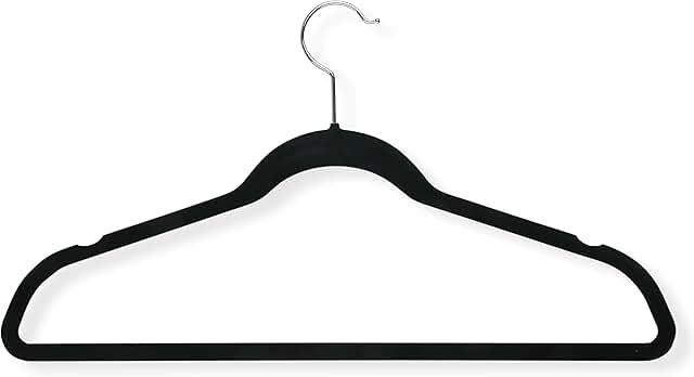 Black velvet non-slip hangers, 50-pack
