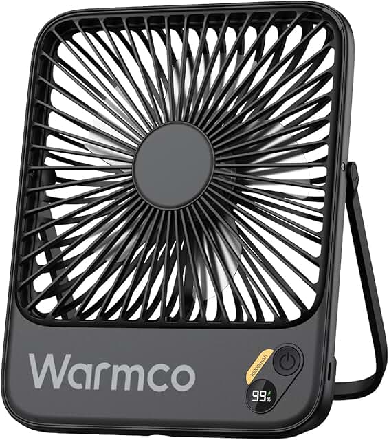 Portable 10,000mAh Travel Fan with Digital Display