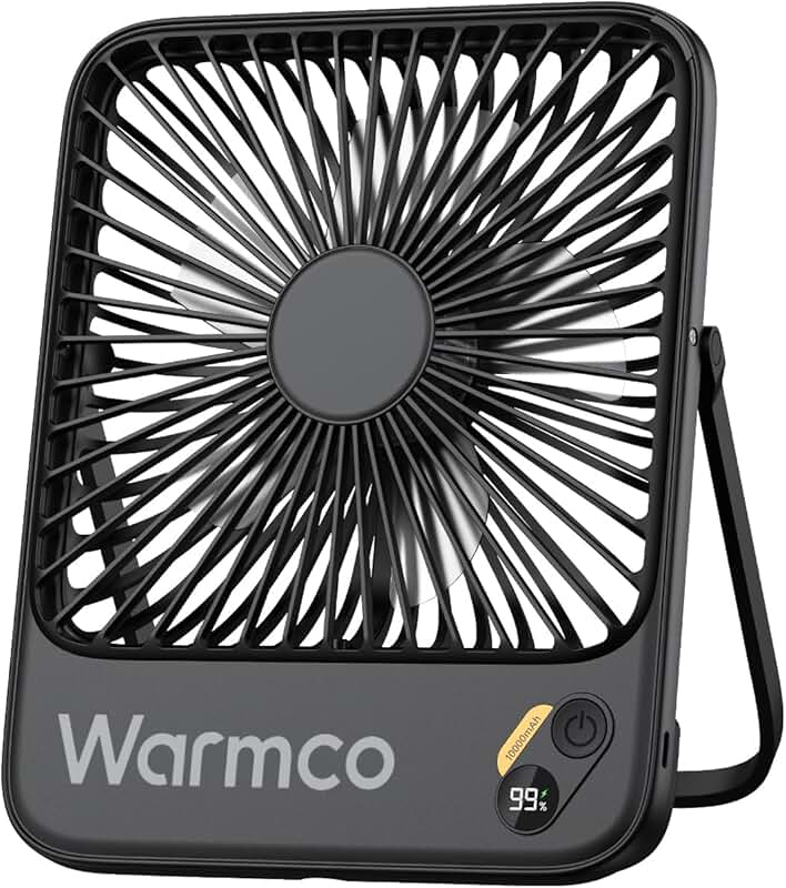 Portable 10,000mAh Travel Fan with Digital Display