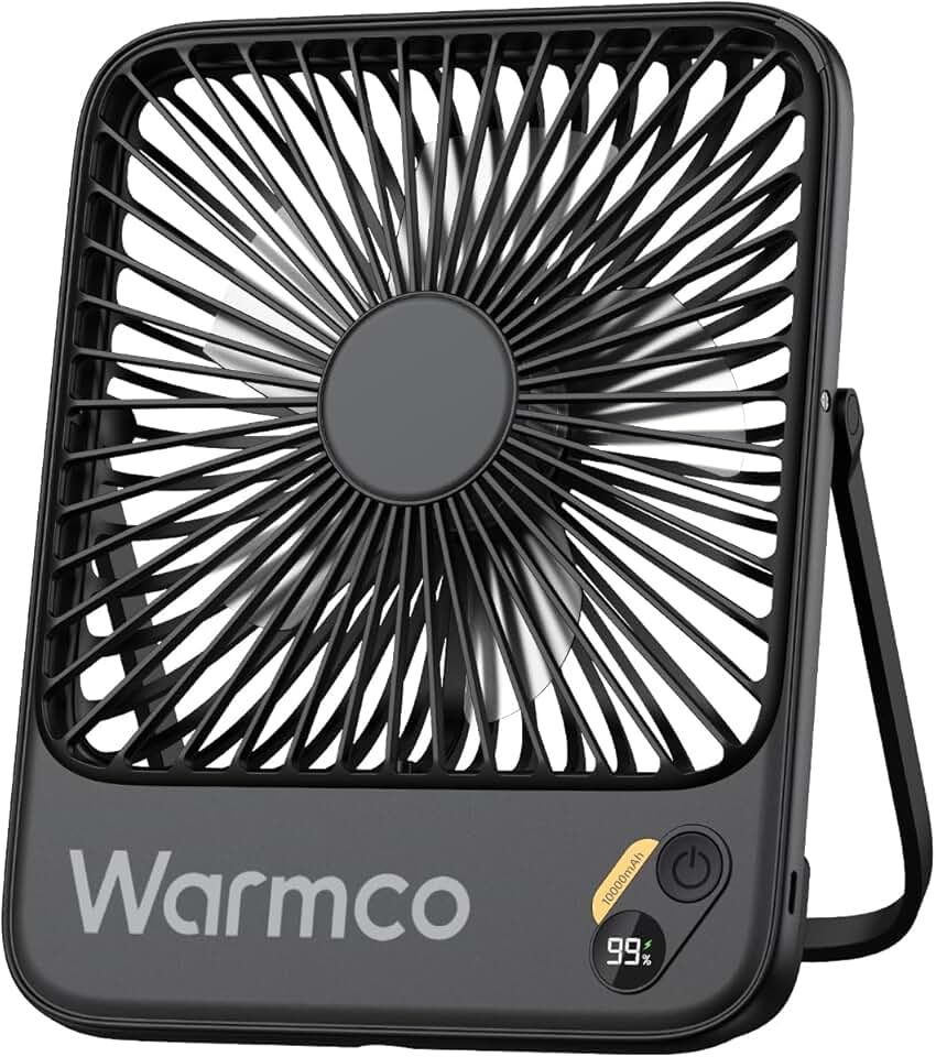 Portable 10,000mAh Travel Fan with Digital Display