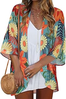 Women’s Casual Floral Kimono Cardigan for Summer
