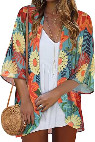 Women’s Casual Floral Kimono Cardigan for Summer