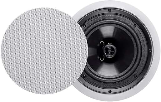 Pair 8-inch 2-way polypropylene ceiling speakers