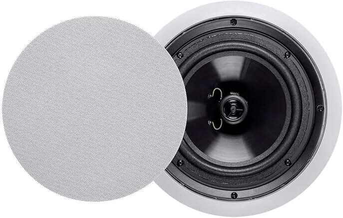 Pair 8-inch 2-way polypropylene ceiling speakers