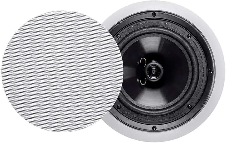 Pair 8-inch 2-way polypropylene ceiling speakers