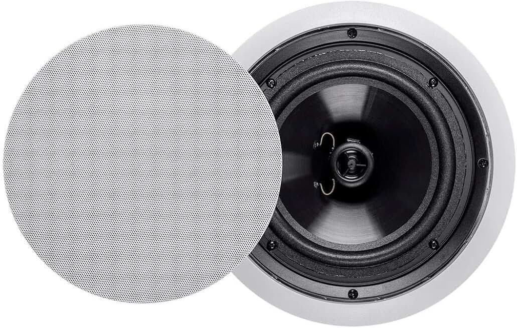 Pair 8-inch 2-way polypropylene ceiling speakers