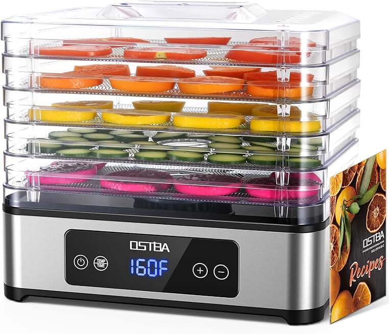 Food Dehydrator with 5 Trays, Timer, Temp Control