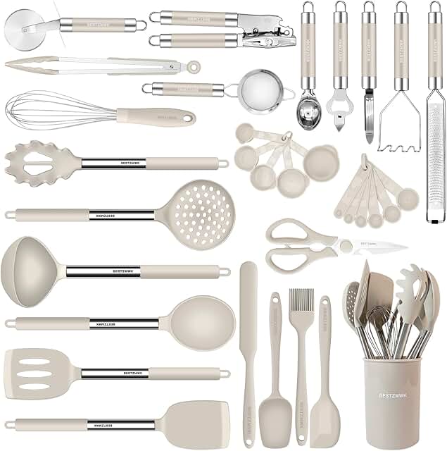 33-Piece Silicone Kitchen Utensil Set with Holder