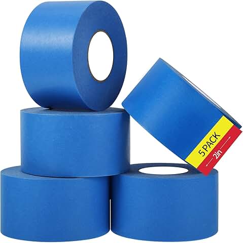 Blue Painter's Tape, 5 Rolls, 2-Inch Wide, 275 Yards